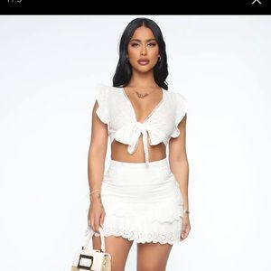 White skirt set